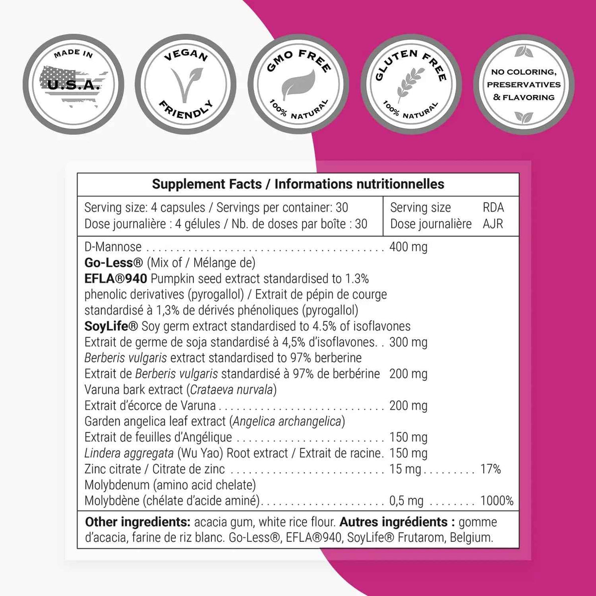 SuperSmart Complete Uricare (Patented & High Strength) - D-mannose, Go Less Pumpkin Seed, Varuna Bark - for Women & Men | Non-GMO & Gluten Free - 120 Vegetarian Capsules