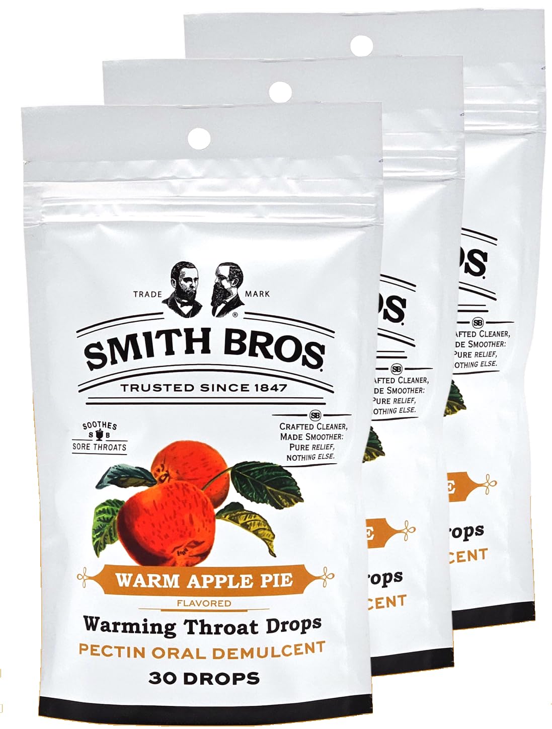 Sore Throat Lozenges with Pectin by Smith Brothers (Warming Apple Pie, 90 Count): Vintage Candy Throat Drops - The Original American Cough Drop