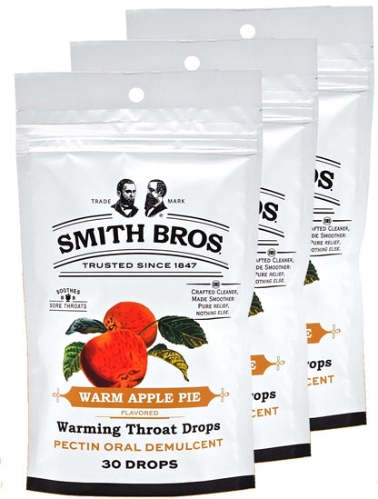 Sore Throat Lozenges with Pectin by Smith Brothers (Warming Apple Pie, 90 Count): Vintage Candy Throat Drops - The Original American Cough Drop