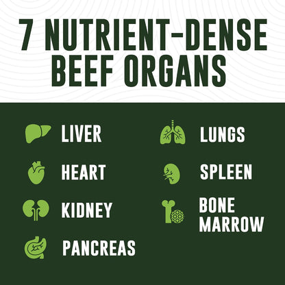Left Coast Performance Grass Fed Beef Organ Supplement + Bovine Blood and Beef Liver Supplement - 100% Grass Fed, New Zealand Pasture Raised - No Fillers, Hormone & Antibiotic Free