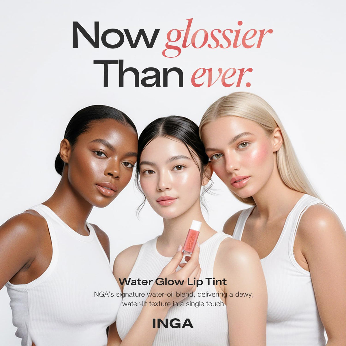 INGA Water Glow Lip Tint | Hydrating, Glossy Korean Lip Tint with Sheer Color & Glass-Like Shine | Long-Lasting, Non-Sticky Korean Lip Stain (RICH SALMON) INGABuy Supplements Australia