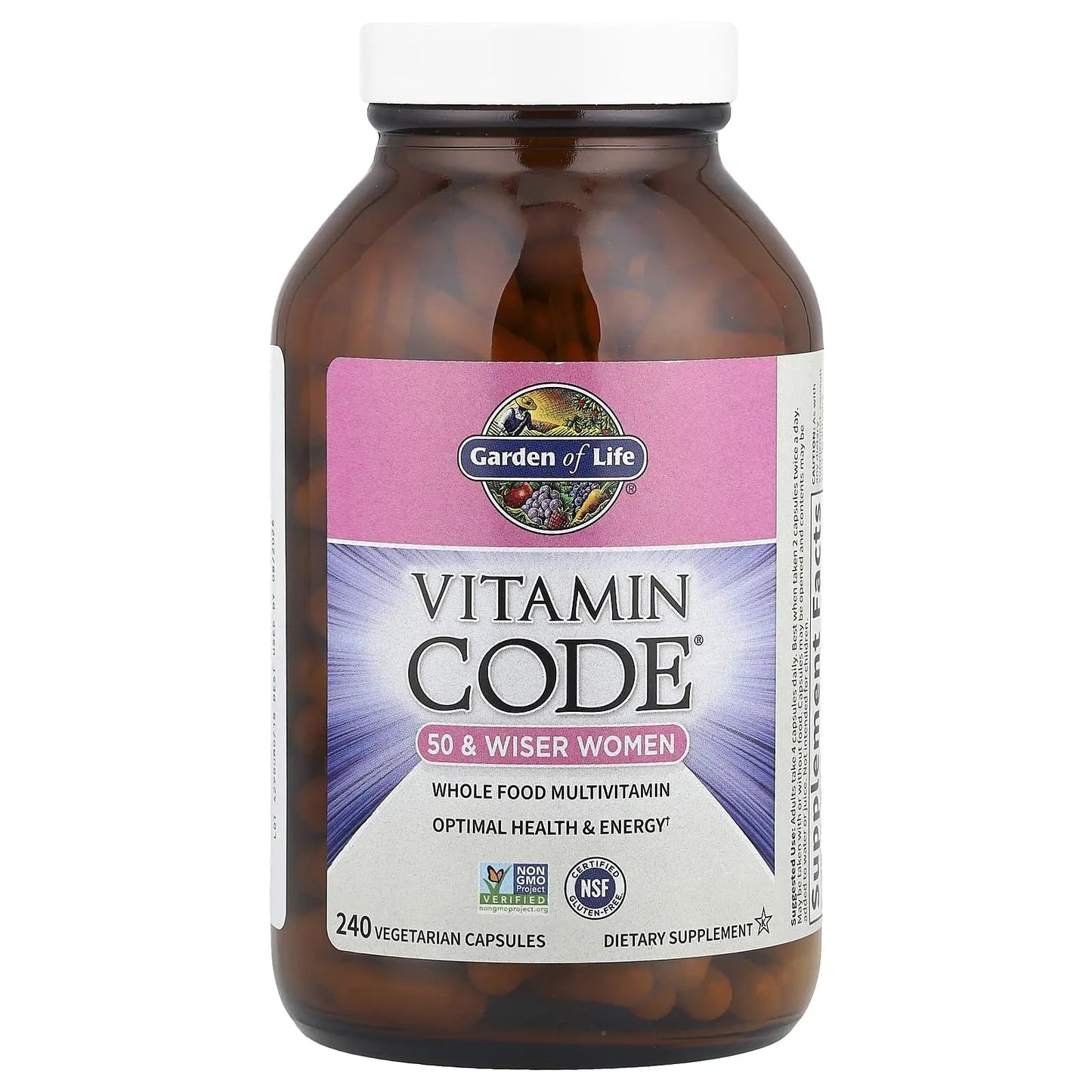 Garden of Life Vitamin Code Multivitamin for Women 50 & Over, B Vitamins, A, C, D3, E & K, CoQ10, Probiotics & Enzymes Garden of Life