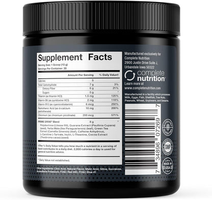 Prime Drive Energy Cherry Acai Pre Workout Energy Drink Powder, Provides Extreme Energy, Focus and Intensity, Boosts Metabolism (30 Servings)…