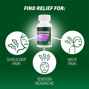 Excedrin Tension Headache Relief Caplets, Acetaminophen 500mg, Caffeine 65mg, Pain Reliever, Aspirin-Free, 100 Count ExcedrinBuy Supplements Australia