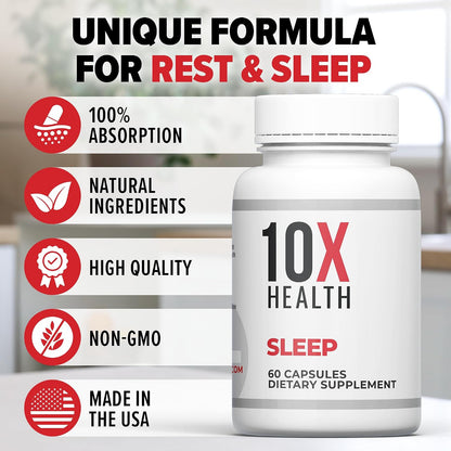 10X Health Calm Drops - AM Calm + PM Sleep Kit | L-Theanine & GABA Liquid Drops + Magnesium, L-Theanine & Melatonin Capsules, 2-Pack