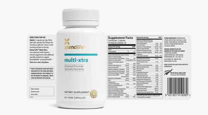 Xtendlife Multi-Xtra Multivitamin for Immune, Heart & Energy Support - 40+ Bioavailable Vitamins, Minerals, Antioxidants & Herbs - for Men, Women & Children - 30 Day Supply