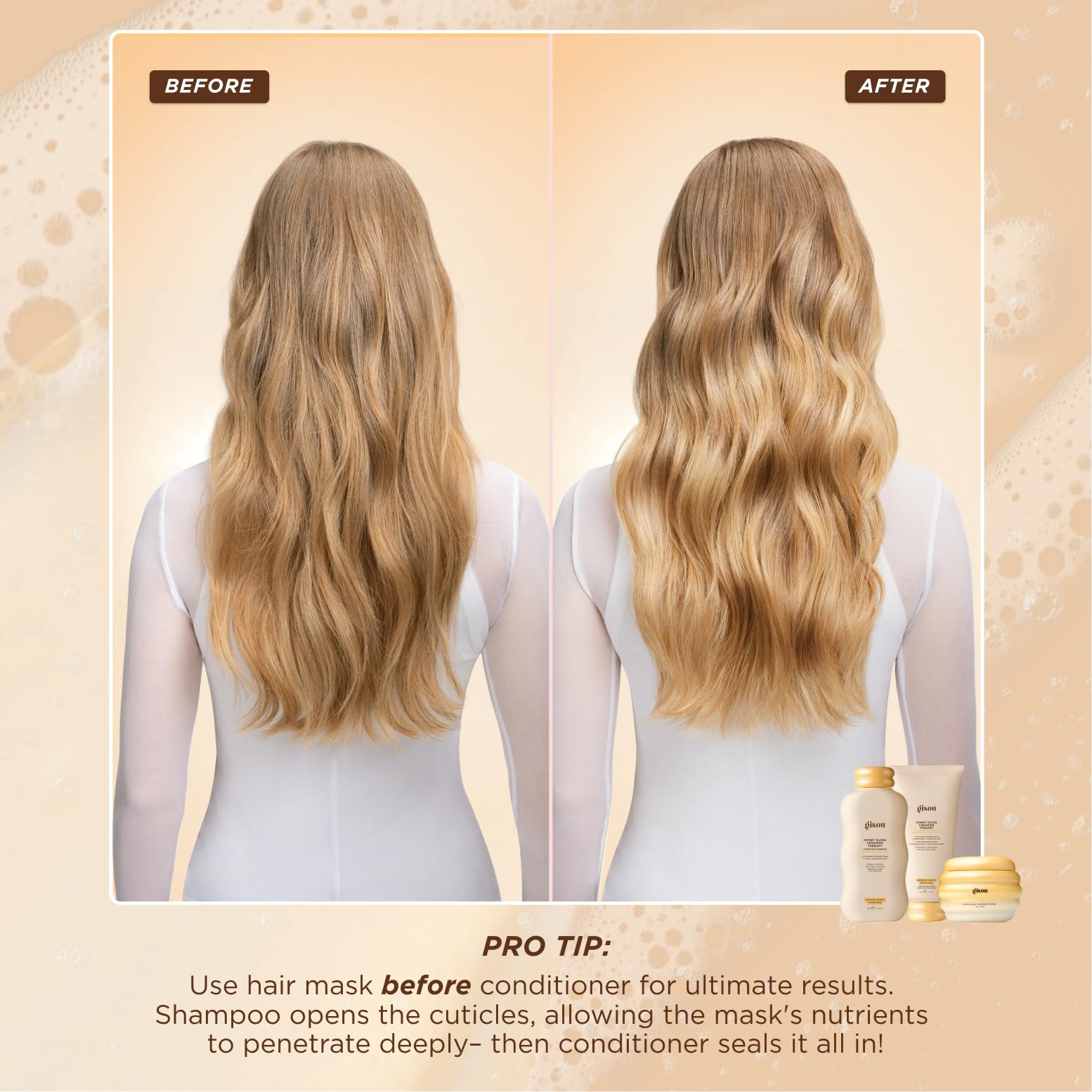 Gisou Honey Gloss Hair Therapy Trio - Mini Shampoo, Hair Mask and Conditioner for smoother, stronger and glossier hair GisouBuy Supplements Australia