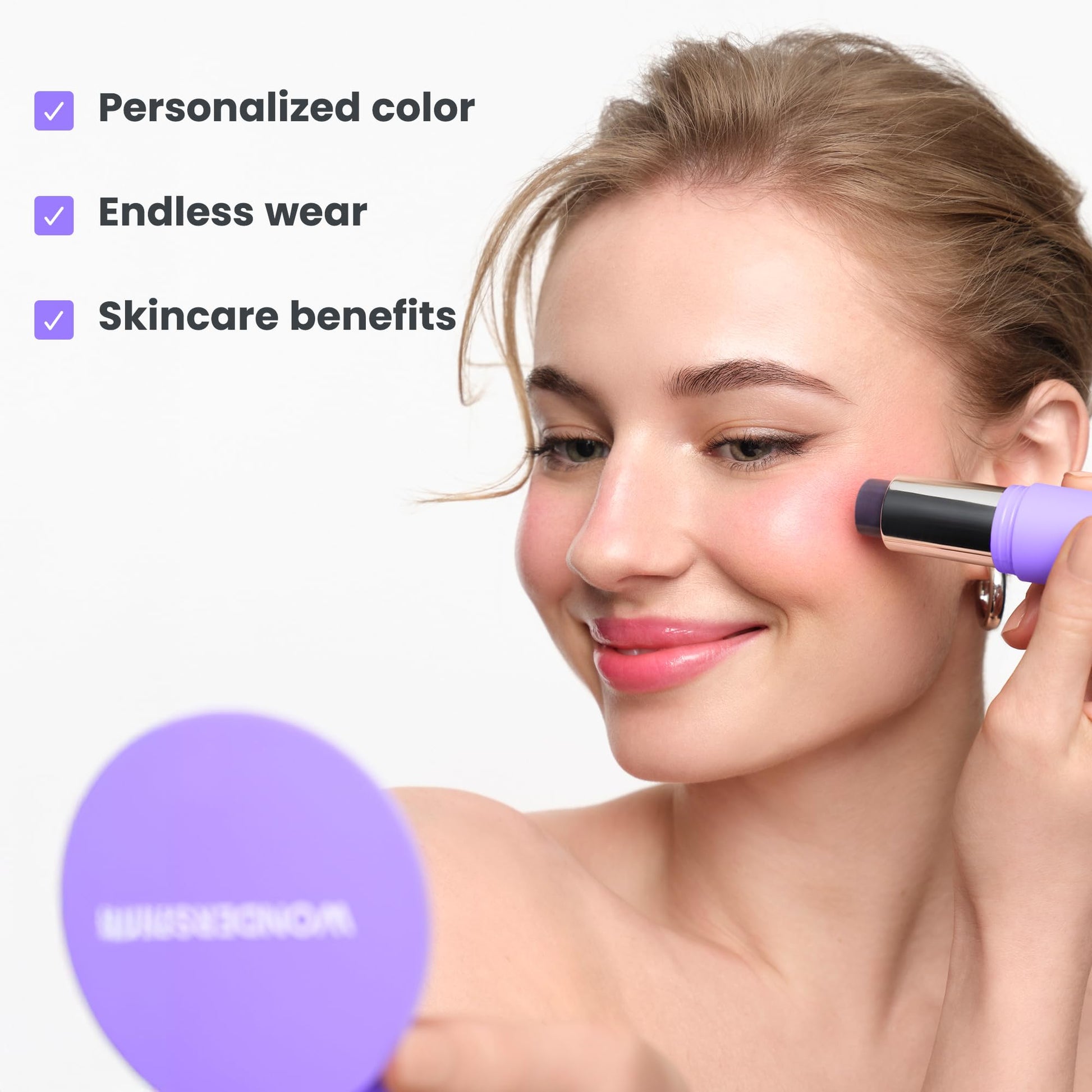 Wonderskin Cream Blush Stick pH-Activated - pHlush Stick Multi-Use, Blush for Cheeks and Lips, Cooling Nourishing Color-Adjusting Makeup WonderskinBuy Supplements Australia