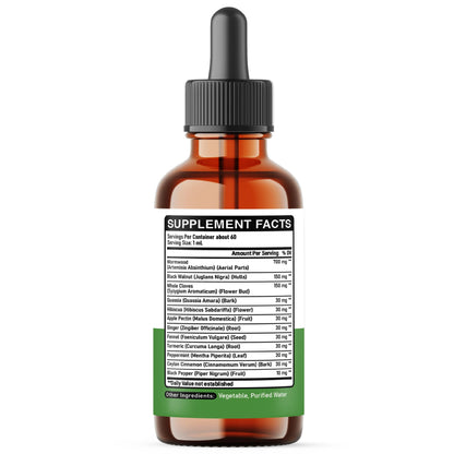 DEDICAD 12in1 Wormwood Liquid Drops - Black Walnut Wormwood Tincture Liquid Extract Whole Cloves and 9 More Herbs - 60 Days Supply DEDICAD buy supplements Au