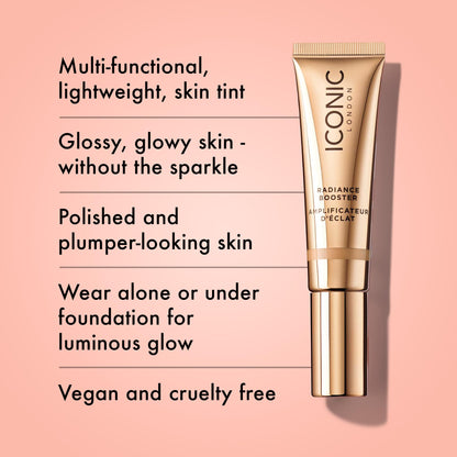 ICONIC LONDON Radiance Booster | Liquid Radiance Lightweight Skin Tint for a Glowy Makeup Look, Cruelty Free, Vegan Makeup (Honey Glow) 30 mL/ 1.01 Fl Oz ICONIC LONDON buy supplements Au