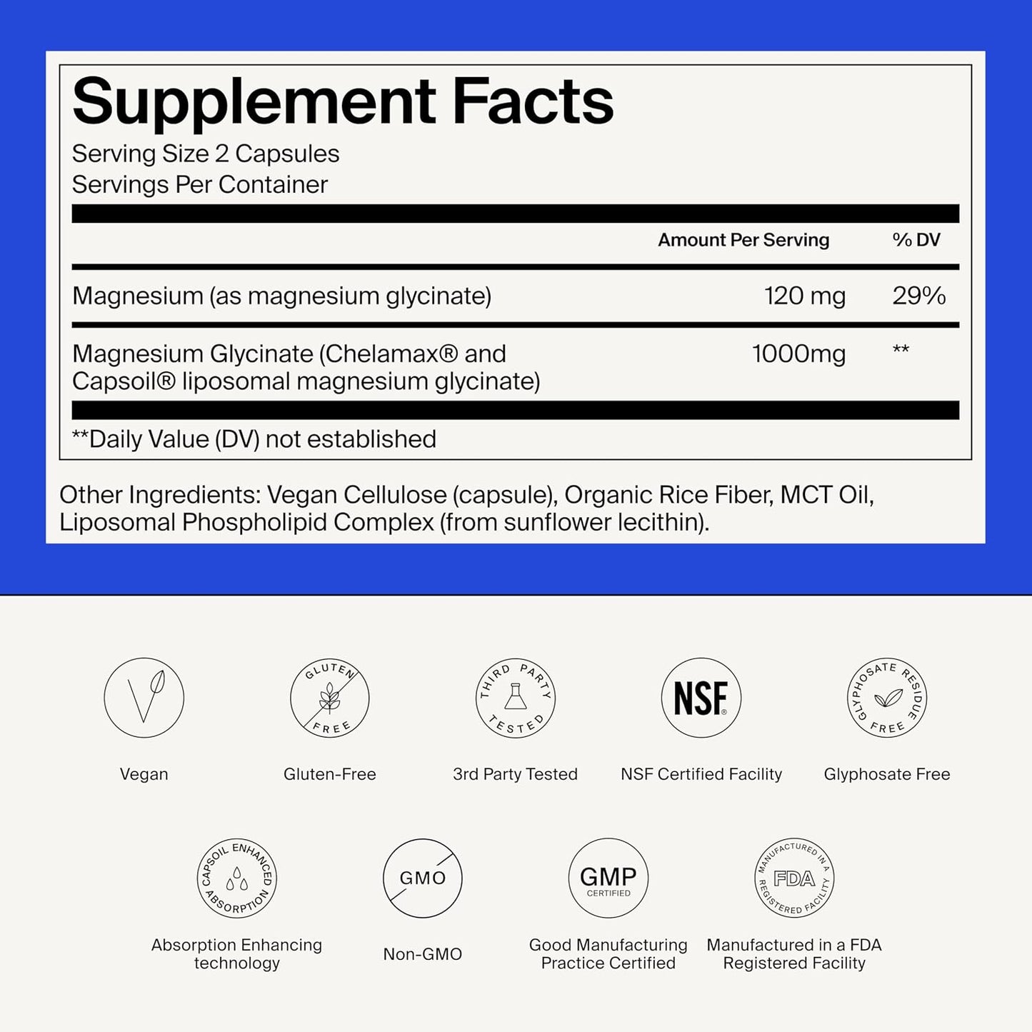 The Absorption Company Magnesium Glycinate 1000mg - 120 Liposomal Capsules | Liposomal Magnesium Bisglycinate, Max Absorption & Extra Strength for Relaxation, Non-Laxative, Vegan Calming Supplement