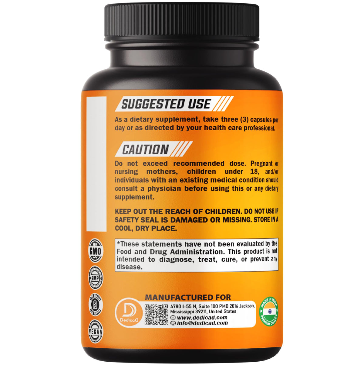 DEDICAD 27in1 Fiber and Spice Supplement - Combined with Organic Psyllium, Whole Apple, Elderberry & More - Support Mood, Body & Immunity - 90 Capsules for 1 Month DEDICAD buy supplements Au