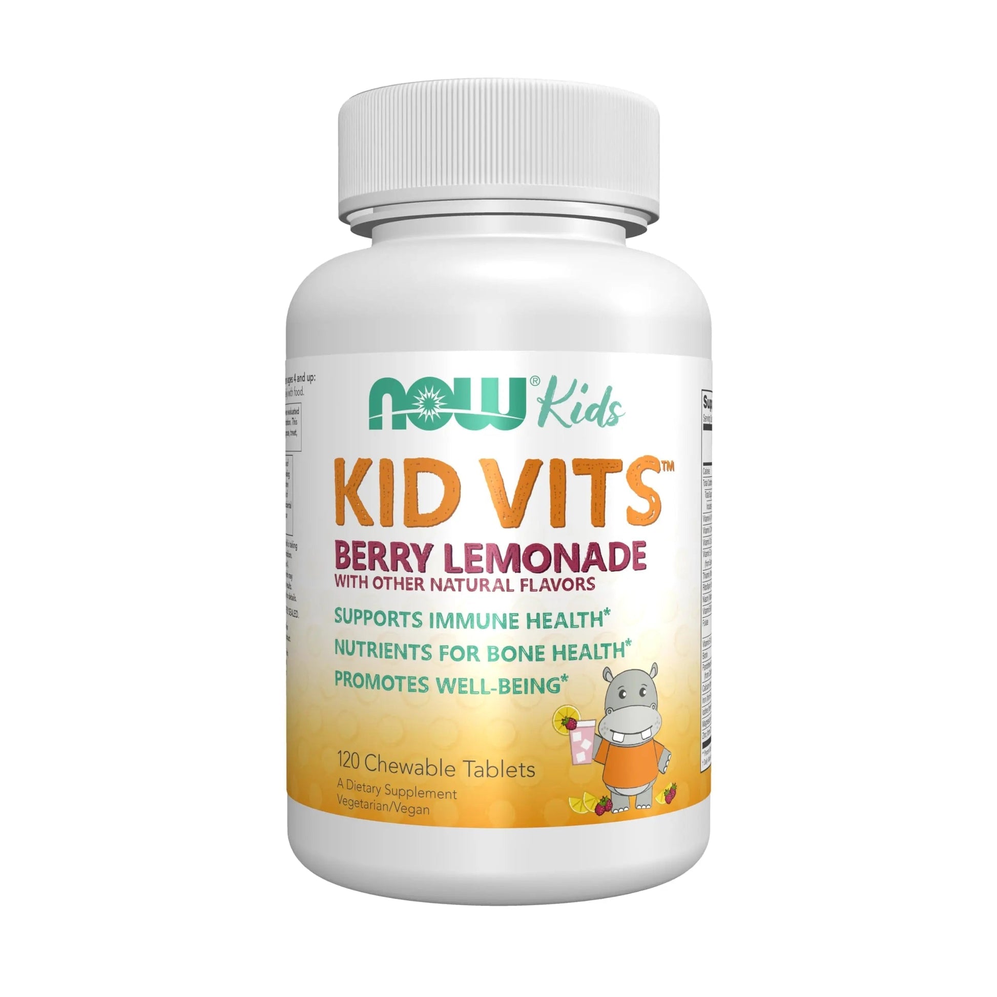 NOW Kids Supplements, Kid Vits Multivitamin, Berry Lemonade Flavor, 120 Chewable Tablets NOW Foods