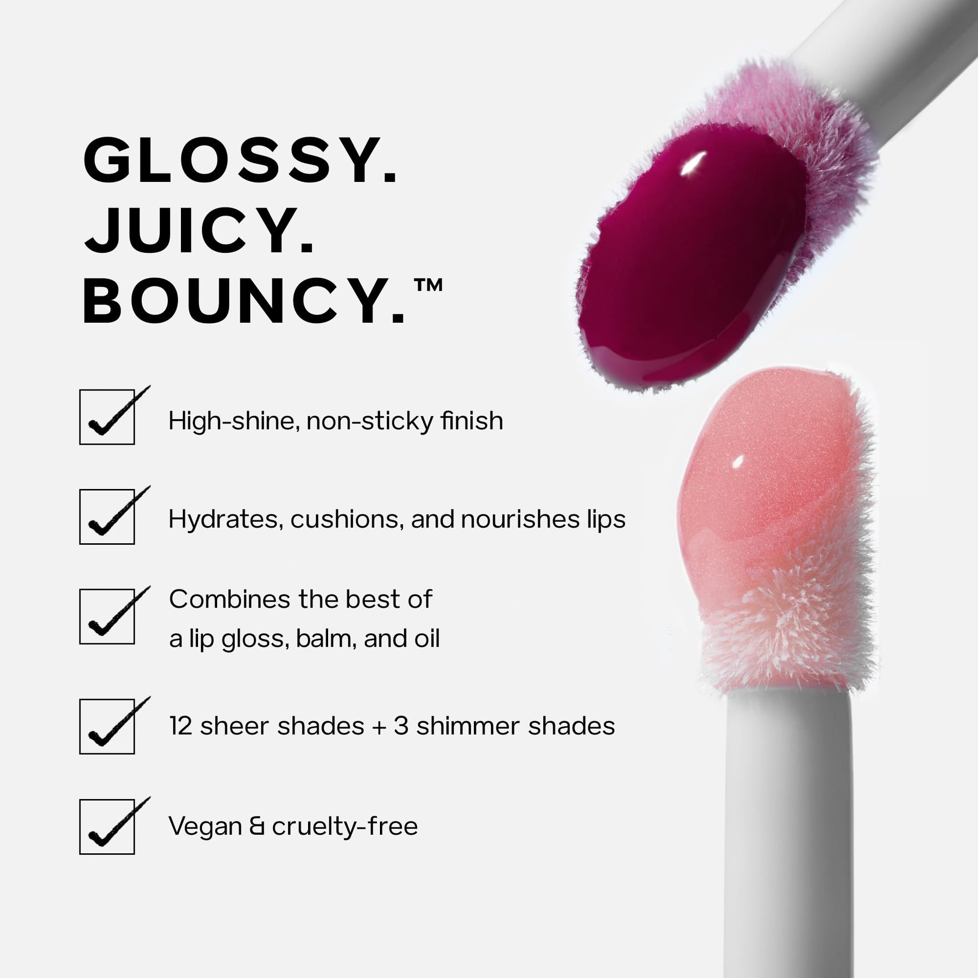Saie Dewy Glow Duo - Dew Liquid Blush - (.40 oz, Flirty), Glossybounce Lip Gloss-Oil Hybrid (.17 oz, Burst) - Hydrating, Vegan Makeup for Radiant Cheeks & Lips SaieBuy Supplements Australia