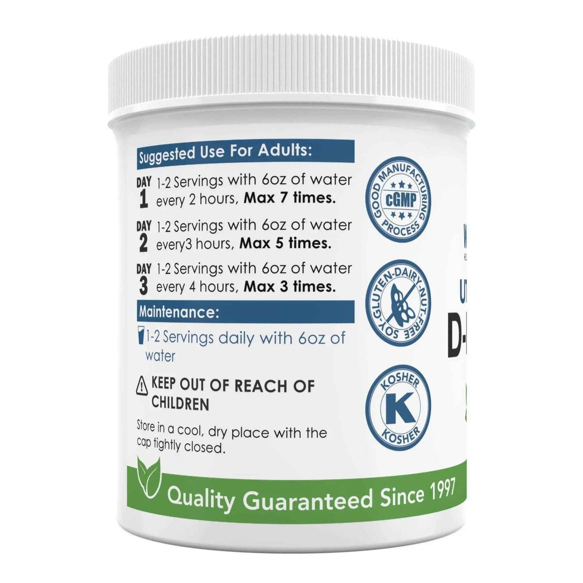 Now New UTI-Slip D Mannose Non GMO Organic Source Powder 65g jar