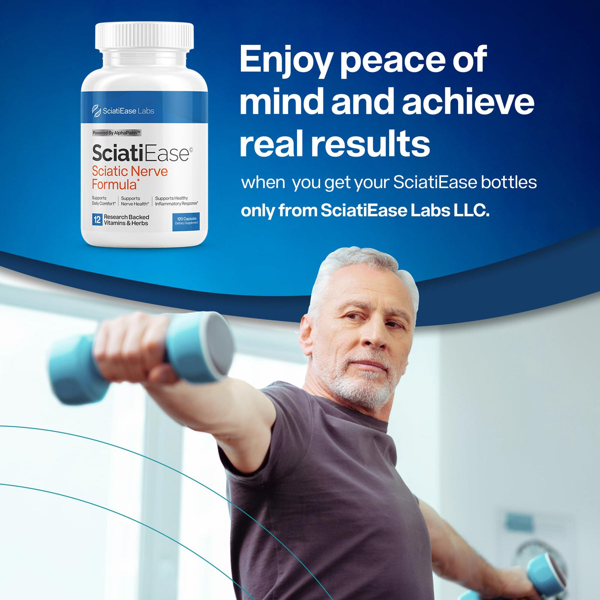 SciatiEase Sciatic Nerve Health Support Supplement - Nerve Support Formula with AlphaPalm, Pea, Vitamin B Complex, Alpha Lipoic Acid 300mg - 3 Bottles SciatiEaseBuy Supplements Australia