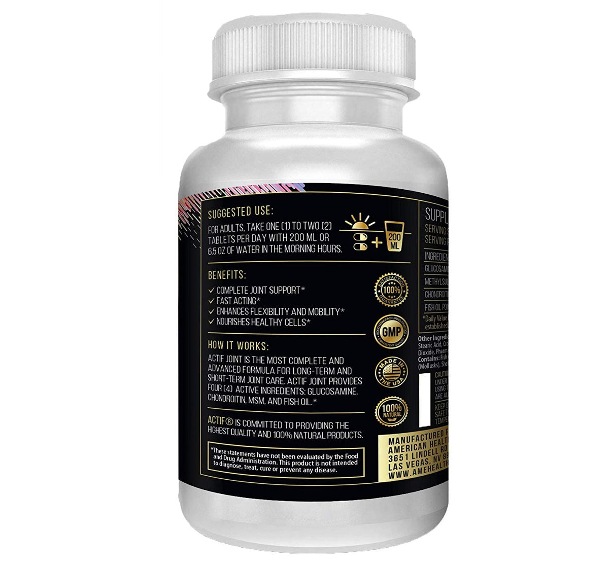 Actif Joint 4-in-1 Fast Relief Maximum Strength, Clinical Formula, 120ct, Made in USA ACTIFBuy Supplements Australia