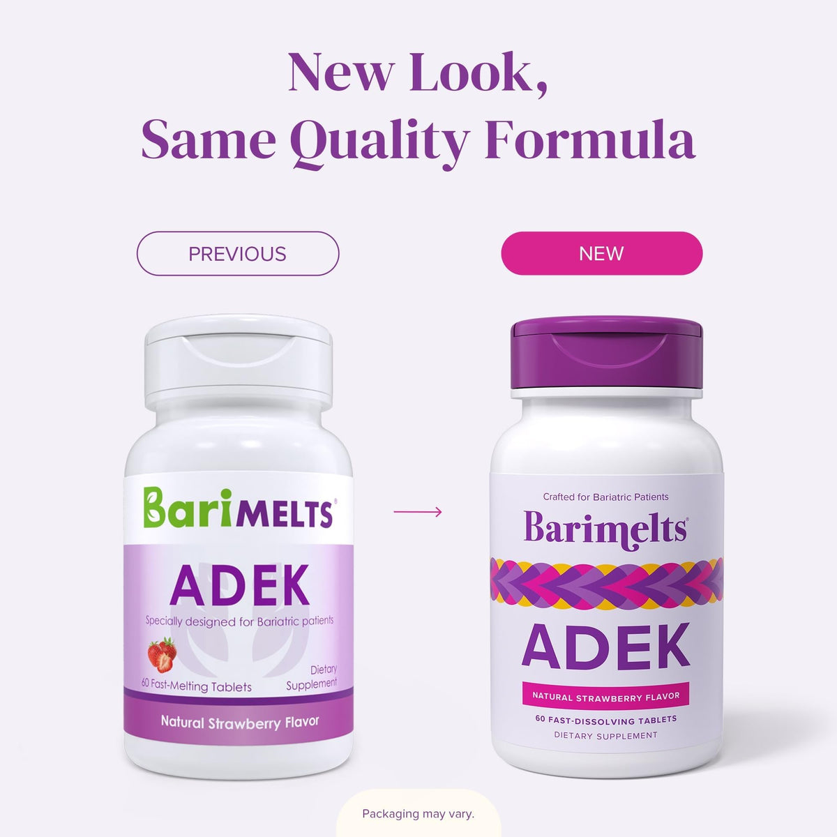 Barimelts ADEK - 60 Fast-Dissolving Tablets (2-Month Supply) - Sugar-Free Bariatric Vitamins for Women Including Vitamin A, Vitamin D, Vitamin E & Vitamin K, Natural Strawberry Flavor BariMelts buy supplements Au