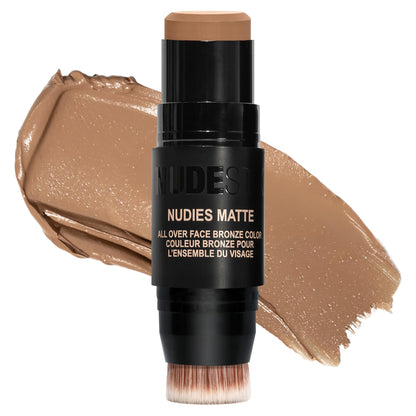 Nudestix Nudies Bronze All Over Matte Bronzing Stick – 3-in-1 Cream Bronzer for Cheeks, Eyes & Lips with Built-In Brush | Natural Contour & Sun-Kissed Glow | Bondi Bae NudestixBuy Supplements Australia