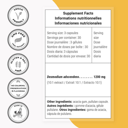 Supersmart - Desmo Forte ™ - Liver Support Supplement - 1:2 Liquid Extract of Desmodium Asdscendens | Non-GMO & Gluten Free - 250 ml Supersmart buy supplements Au