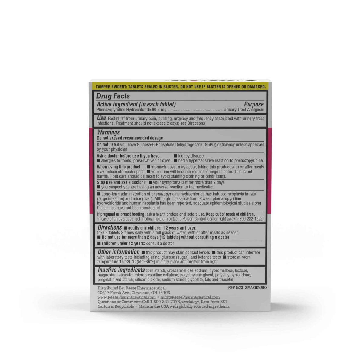 Vexia Maximum Strength Urinary Pain Relief 24ct