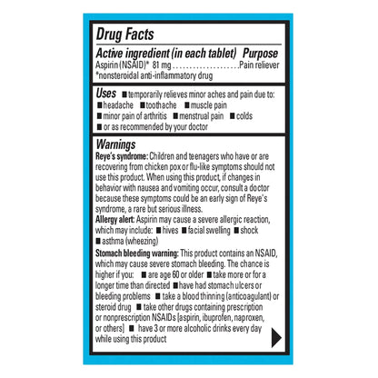 Ecotrin Safety Coated Aspirin Pain Reliever Tablets, Low Strength, NSAID 81mg, 45 ct (Pack of 3) EcotrinBuy Supplements Australia