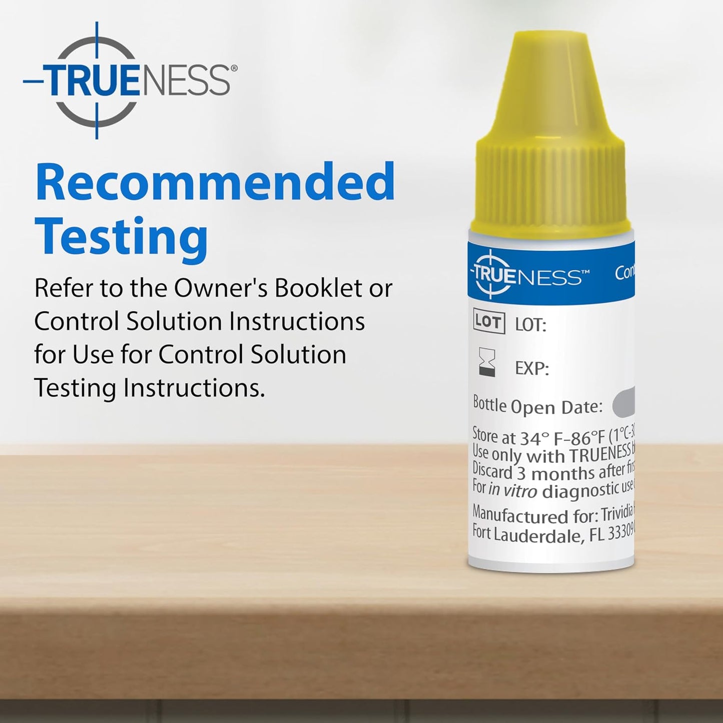 TRUENESS Level 1 Control Solution | Solution for Use with TRUENESS Blood Glucose Test Strips and Meter, Use to Confirm Glucose Testing System Works Correctly