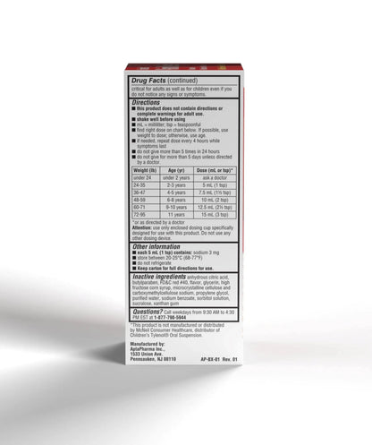 Children's Pain & Fever Acetaminophen Oral Suspension GenericBuy Supplements Australia