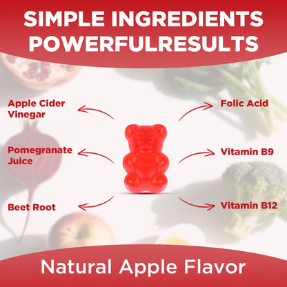 Feelherbs Metabolism Gummies for Women and Men Digestion & Energy, 60 Count Apple Cider Vinegar Gummies with Vitamin B12 & Beet Root, Chewable Keto ACV Vitamin for Metabolism & Detox Cleanse Feelherbs buy supplements Au