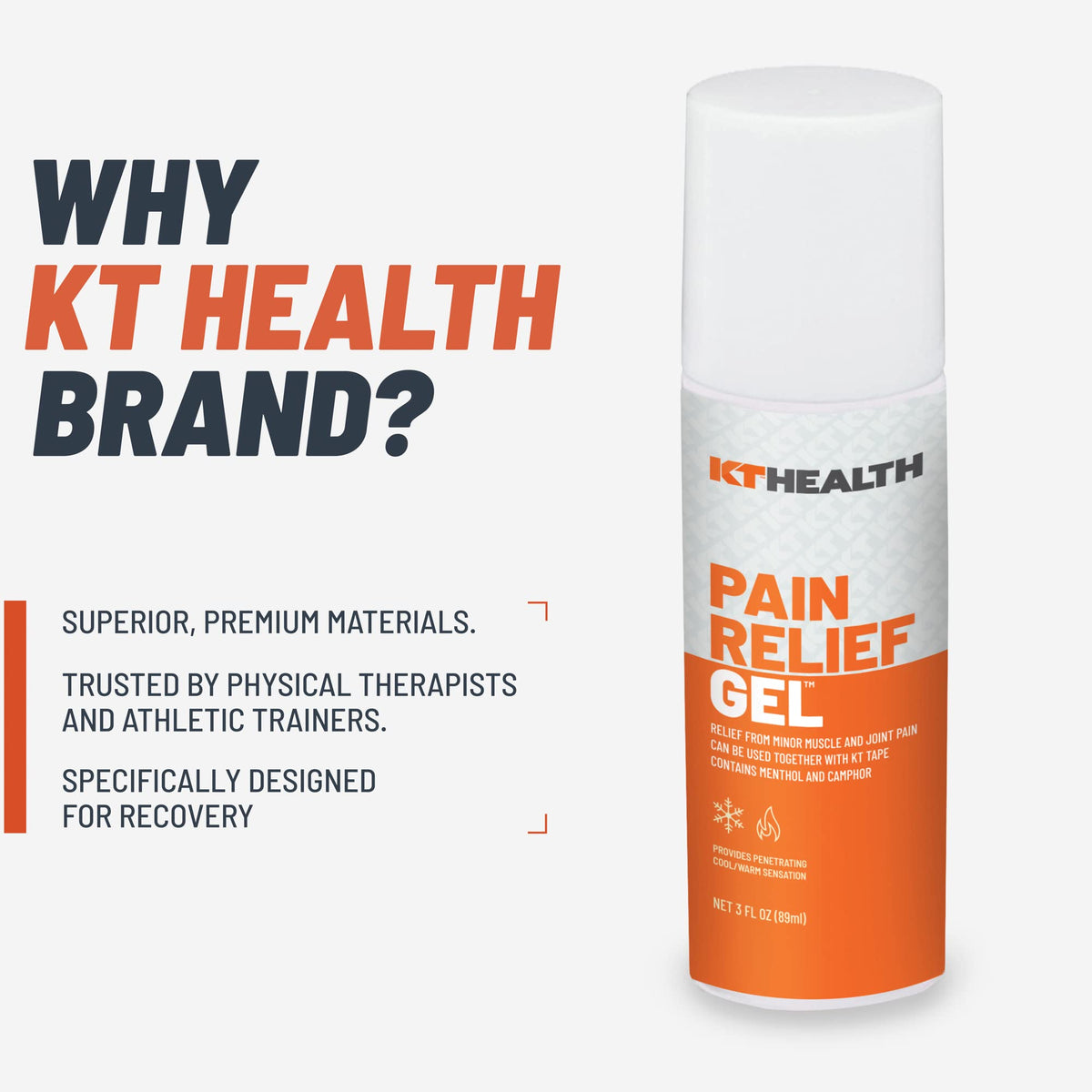 Supplement Product​KT Tape Health, Pain Relief Gel, Time-Released Topical Relief from Back Pain, Sciatica and Arthritis, 3.0 oz Roll-On - GlowUpCaUSA
