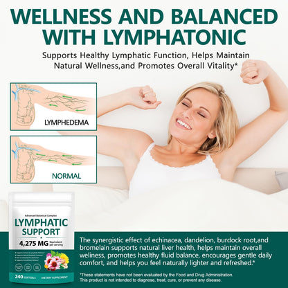 ISUNRISE Lymphatic Drainage Supplements 4275mg 21-in-1 Herbal Blend with Echinacea, Dandelion & Burdock Root, Promotes Healthy Circulation & Immune System Support, 240 Softgels ISUNRISE buy supplements Au
