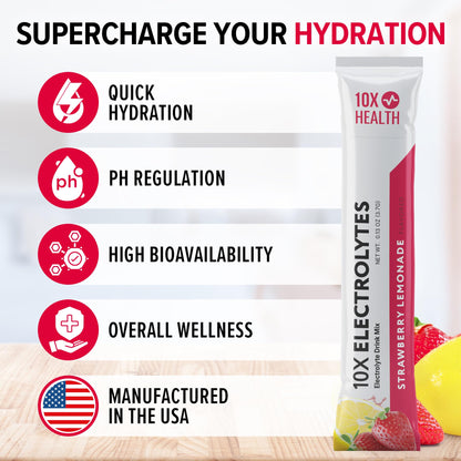 10X Health Electrolyte Drink Mix - Wave Crusher, 15 Sticks | Hydration Packets: Sodium, Magnesium & Potassium Citrate, Wave Crusher, 15 Sticks