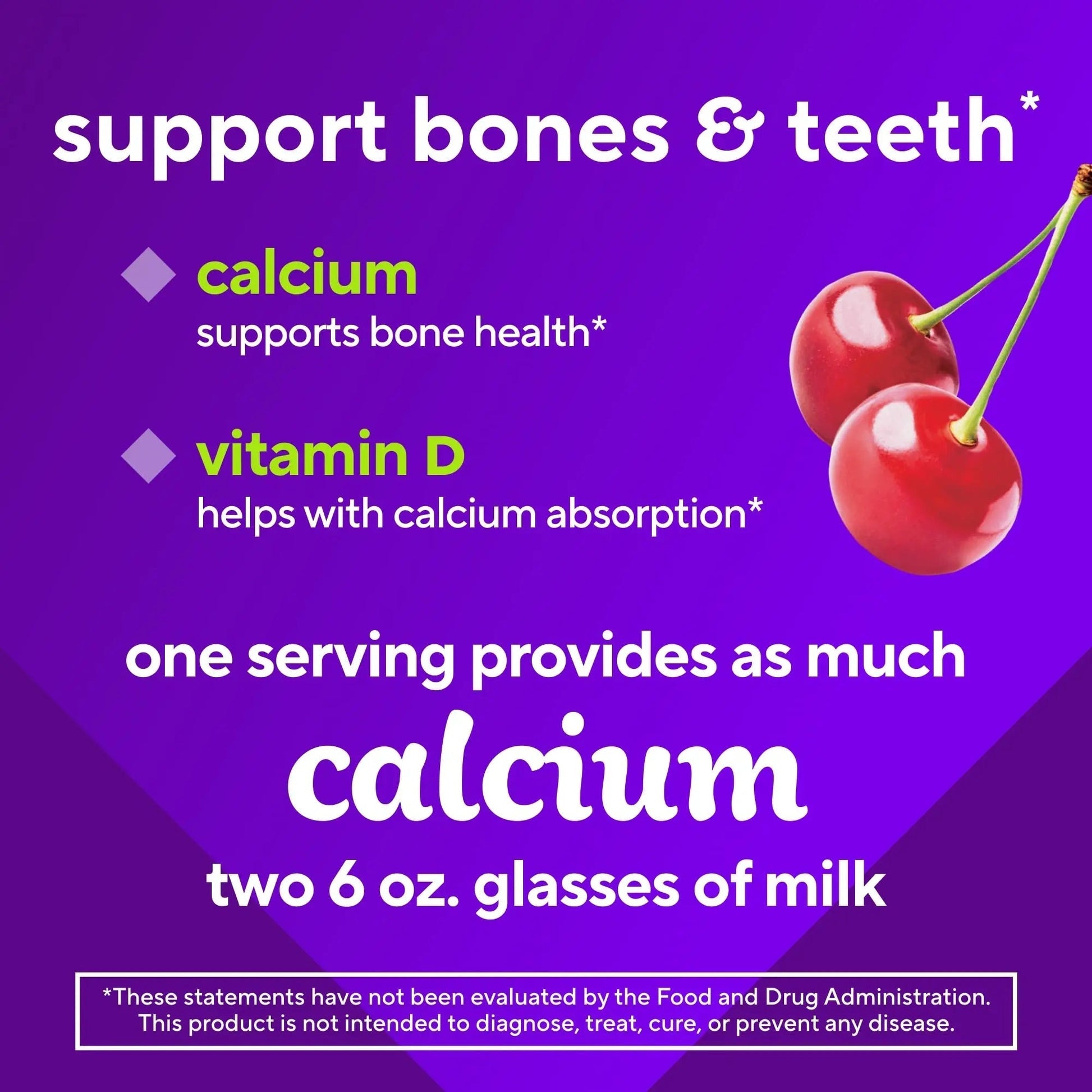 vitafusion Chewable Calcium Gummy Vitamins for Bone and Teeth Support, Calcium Gummies, Fruit and Cream Flavor, 100 Count, 50 Day Supply Vitafusion