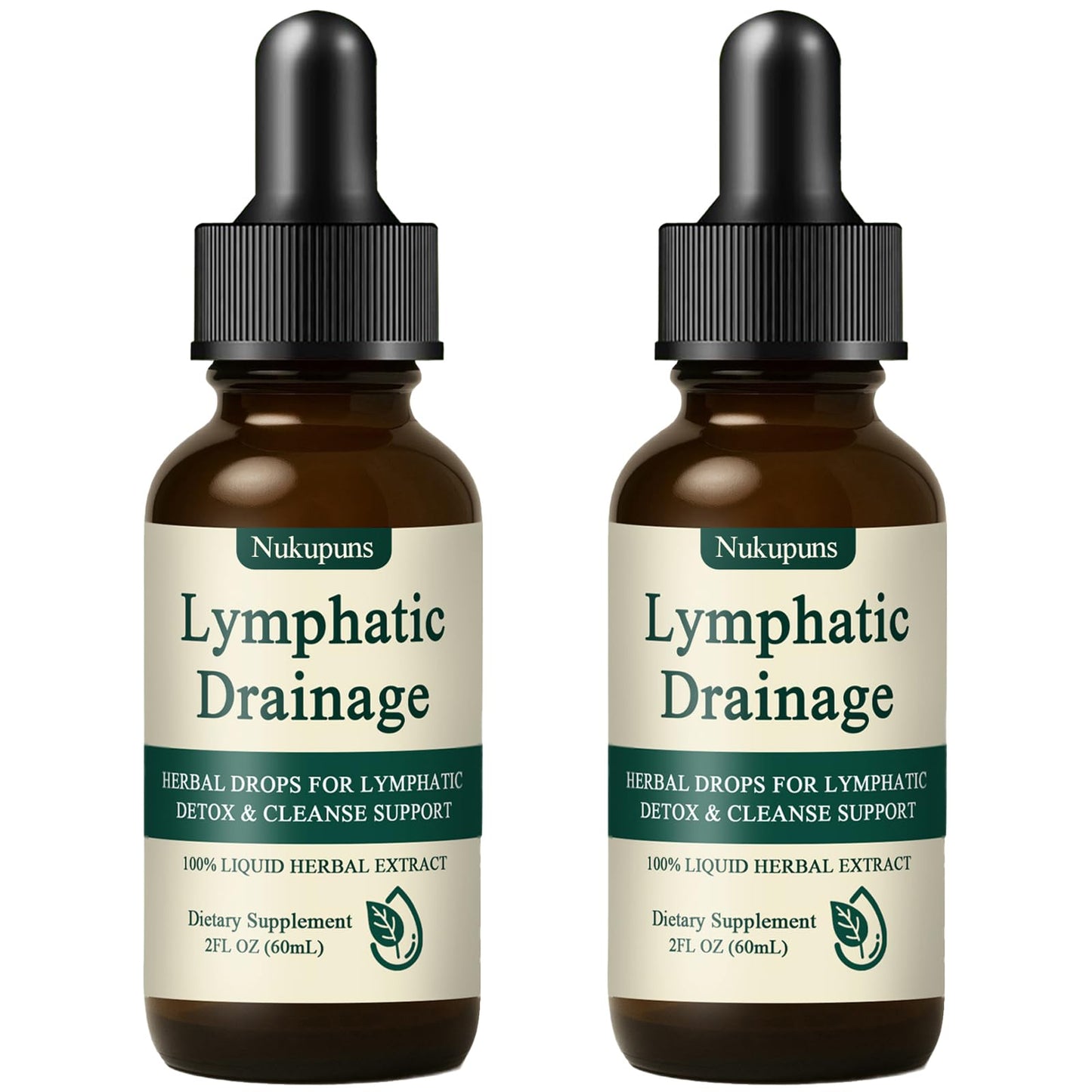 Nukupuns Lymphatic Drainage Drops, Lymphatic Drainage Supplements, Herbal Blend-Lymph System Support, Lymphatic Drainage, Vegan & Non-GMO (2pcs) Nukupuns buy supplements Au