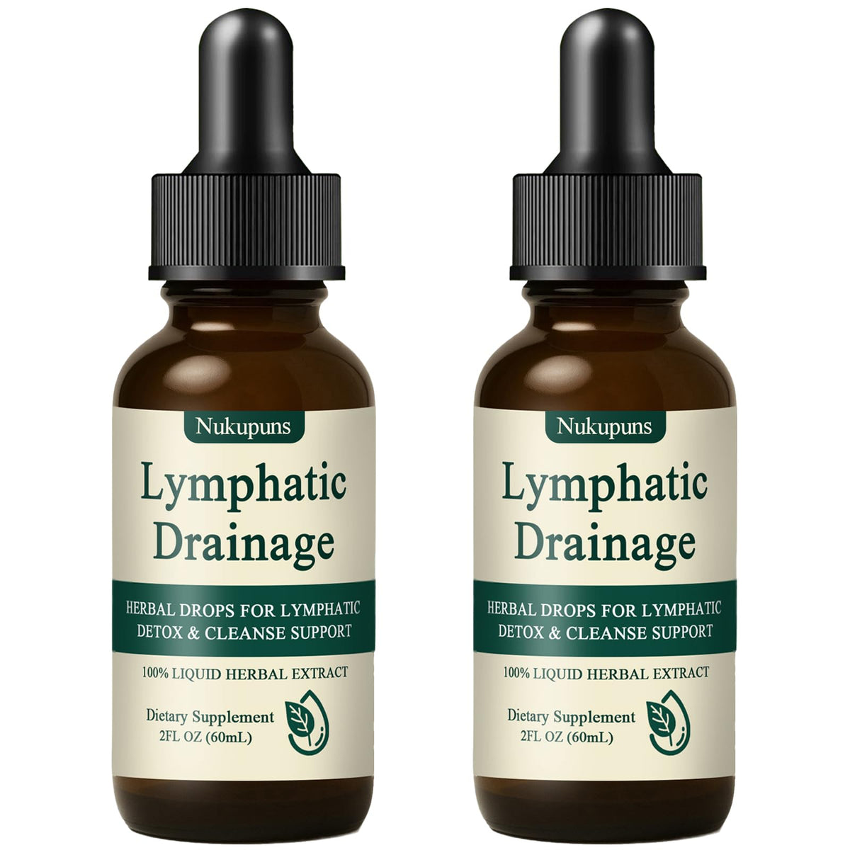 Nukupuns Lymphatic Drainage Drops, Lymphatic Drainage Supplements, Herbal Blend-Lymph System Support, Lymphatic Drainage, Vegan & Non-GMO (2pcs) Nukupuns buy supplements Au