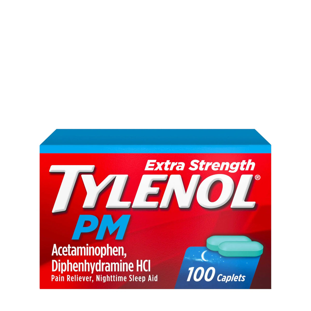 Tylenol PM Extra Strength Nighttime Pain Reliever & Sleep Aid Caplets, Fast, Strong Pain Relief, 500 mg Acetaminophen & 25 mg Diphenhydramine HCl, Non-Habit Forming Medicine for Aches & Cramps, 100 Ct TylenolBuy Supplements Australia