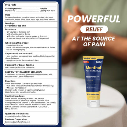 Sumifun Menthol Pain Relief Gel-Tube-3 FL OZ Tube (Pack of 2)- for Knee & Lower Back, Sore Muscle, Neck Shoulder Pain Relief SumifunBuy Supplements Australia