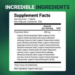 Dr. Berg's Greens Superfood Cruciferous Vegetable Tablets - Vegetable Supplements for Adults w/ 11 Phytonutrient Super Greens Tablets - Energy, Immune System & Liver Veggie Tablets - 250 Tablets Dr. Berg NutritionalsBuy Supplements Australia