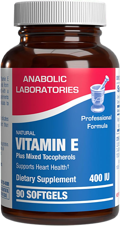 Vitamin E 400 IU Softgels - Clinical Formula Natural Vitamin E Supplement Complex with d-Alpha Tocopherol & Mixed Tocopherols for Hair Skin & Nails Plus Antioxidant Immune Support - 90 Servings