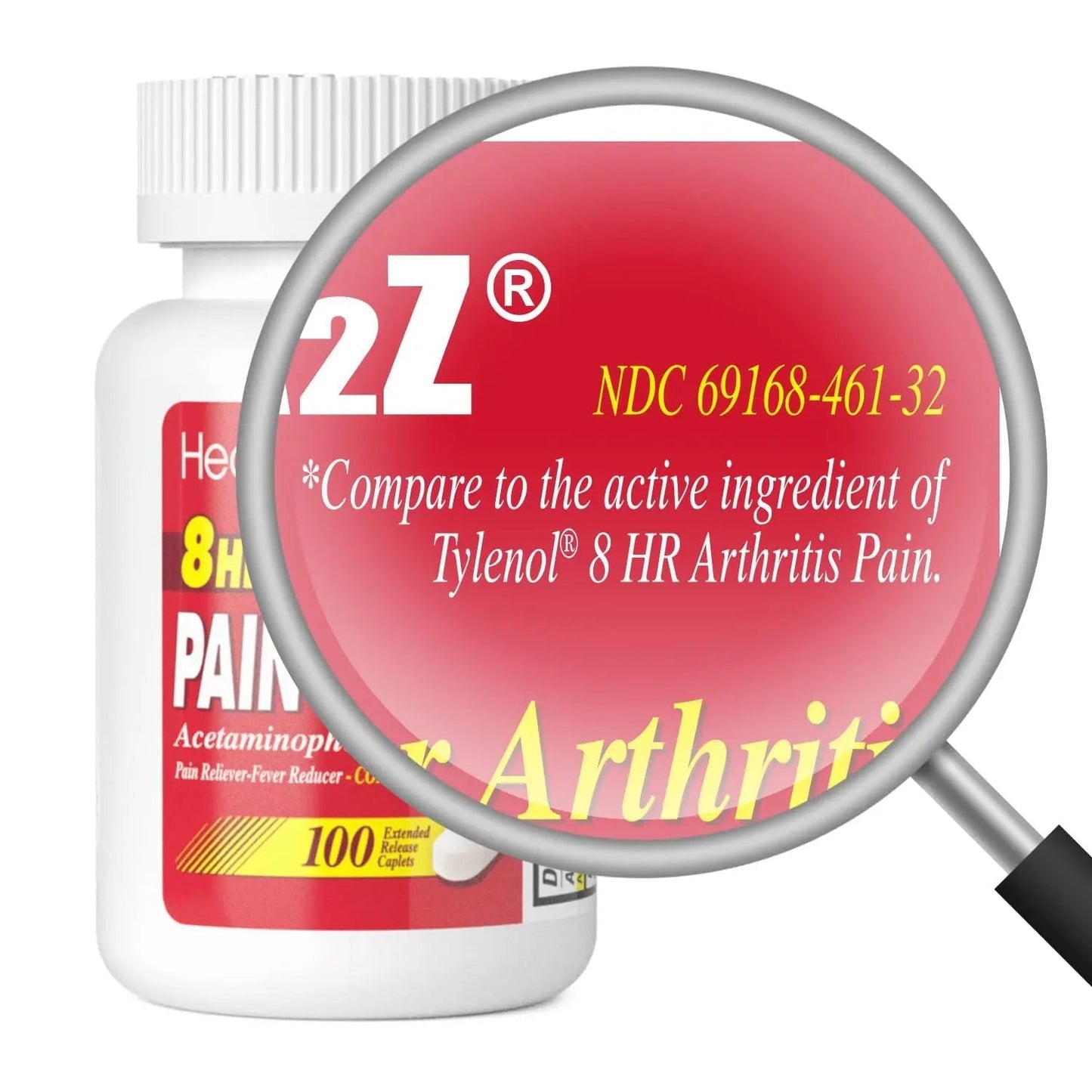 HealthA2Z® Pain Relief Extended Release | Acetaminophen 650mg | 8 Hours | Arthiritis Pain | Pain Reliever - Fever Reducer | Contains no Aspirin (100 Count) HealthA2ZBuy Supplements Australia