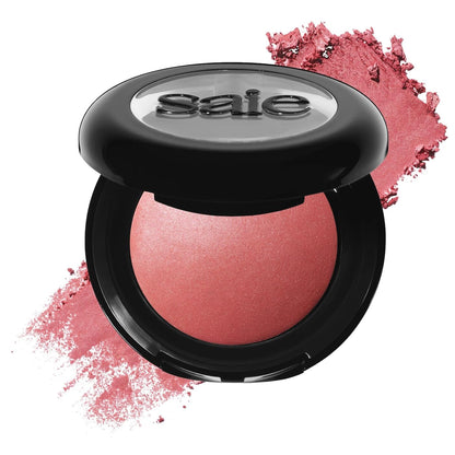 Saie Blush & Brush Duo - SuperSuede Baked Blush in Mia (.01 oz) & Powder Blush Brush - Talc-Free, Moisturizing Blush with Vegan, Fluffy Brush for Seamless Application SaieBuy Supplements Australia