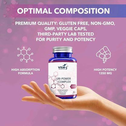 4-IN-1 URI POWER COMPLEX 1350mg - D Mannose, Cranberry, Hibiscus, and Dandelion Herb - Naturally Cleanse the Bladder and Urinary Tract 60 capsules – Specialized Approach for UTI Avoidance