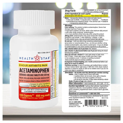 GeriCare Acetaminophen Extended-Release Arthritis 650mg Caplets, Pain Reliever, Arthritis Symptoms, Fever Reduction, 100 Count (Pack of 1) GeriCareBuy Supplements Australia