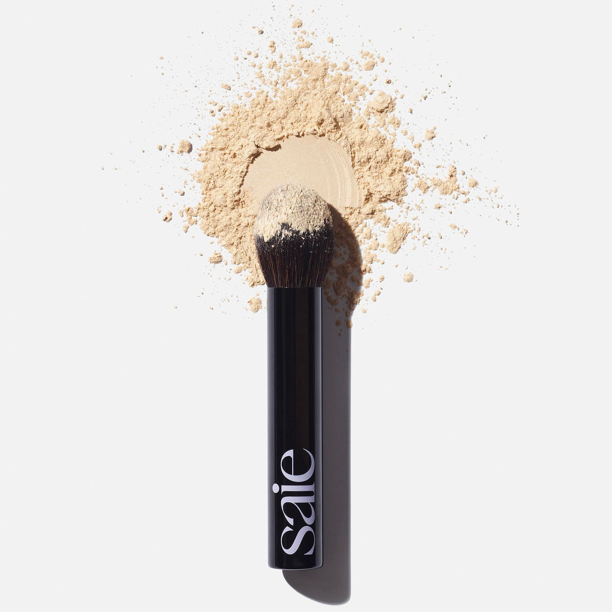 Saie Face Powder Duo, Medium - The Fluffy Brush, Soft, Multi-Use Targeted Powder Brush With Tapered Tip & Airset Radiant Loose Setting Powder, Translucent Medium (0.14 oz) - Vegan, Cruelty-Fee SaieBuy Supplements Australia