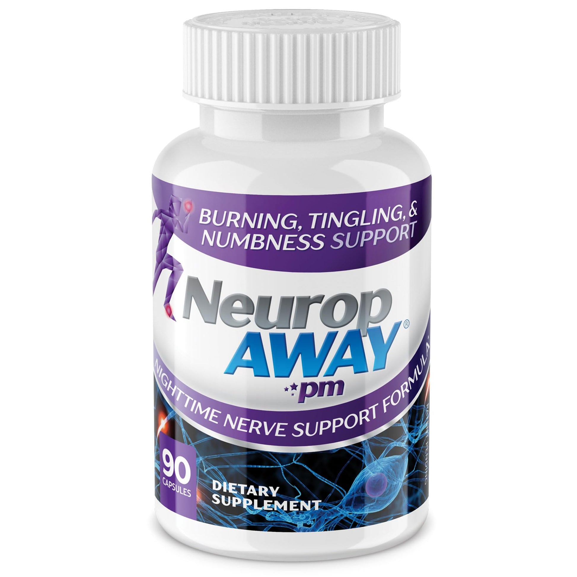 NeuropAWAY Nerve Support PM, with R-Alpha Lipoic Acid to Help Provide Nerve Relief in as Little as 5 Days, Acetyl-L-Carnitine, Theanine, Melatonin, and Methylcobalamin, 90 Capsules NeuropAWAYBuy Supplements Australia