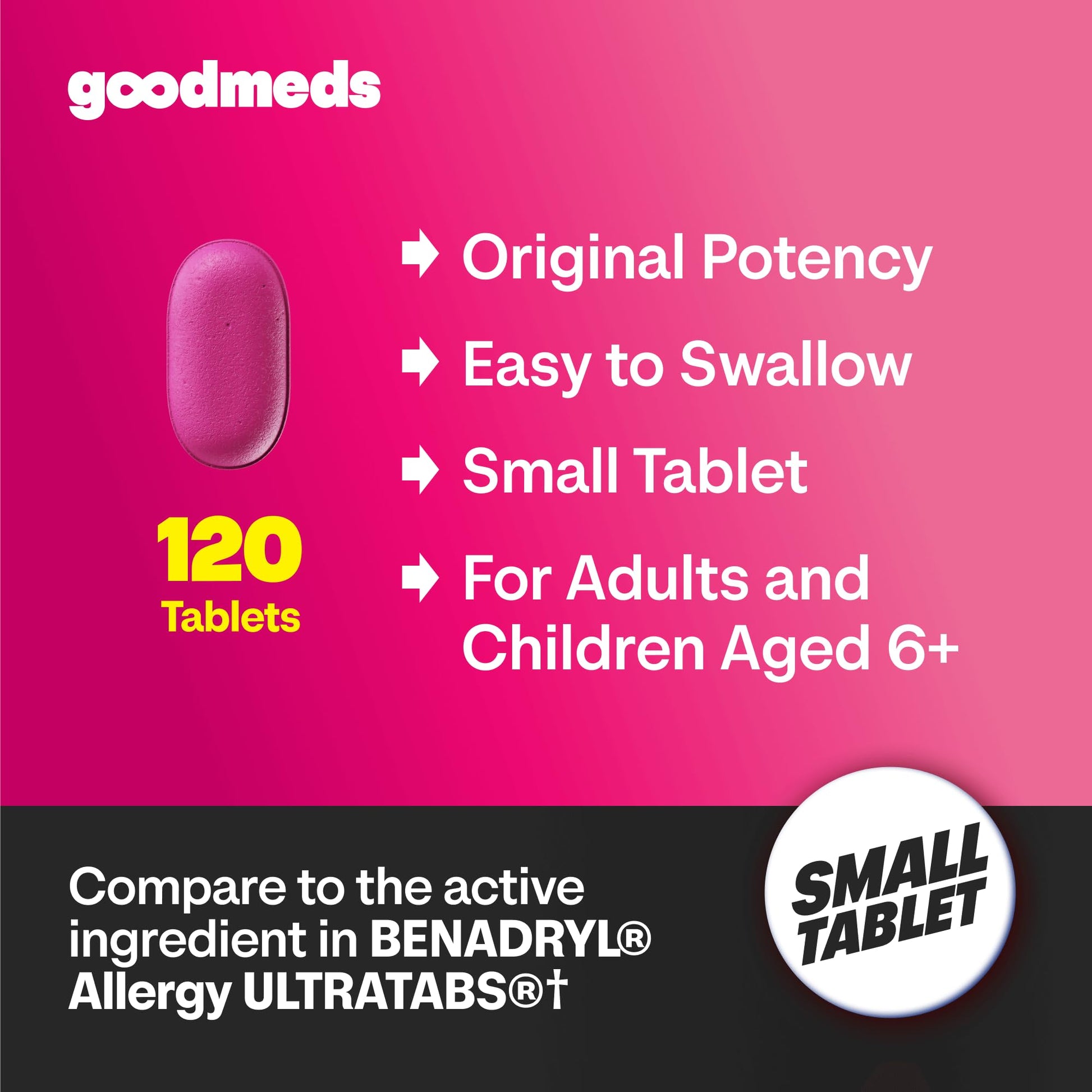 GoodMeds Allergy Medicine Antihistamine, Diphenhydramine HCl 25 mg | Children and Adults | Relieve Itchy Eyes, Runny Nose, Sneezing (25 mg, 600 Tablets) GoodMeds buy supplements Au