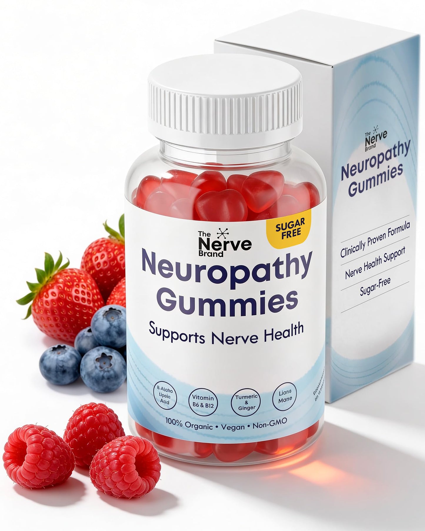The Nerve Brand Neuropathy Support Gummies, 600 mg R Alpha Lipoic Acid Gummies with B1 B6 B12 and Lion’s Mane, Sugar Free Daily Nerve Health Supplement, 30 Day Supply The Nerve BrandBuy Supplements Australia
