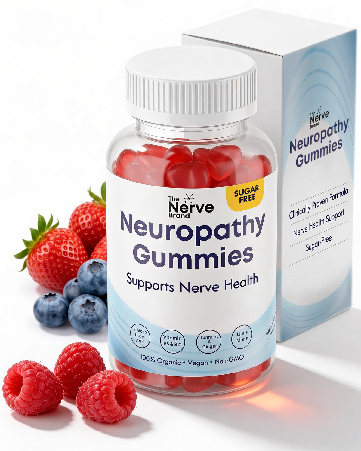 The Nerve Brand Neuropathy Support Gummies, 600 mg R Alpha Lipoic Acid Gummies with B1 B6 B12 and Lion’s Mane, Sugar Free Daily Nerve Health Supplement, 30 Day Supply The Nerve BrandBuy Supplements Australia