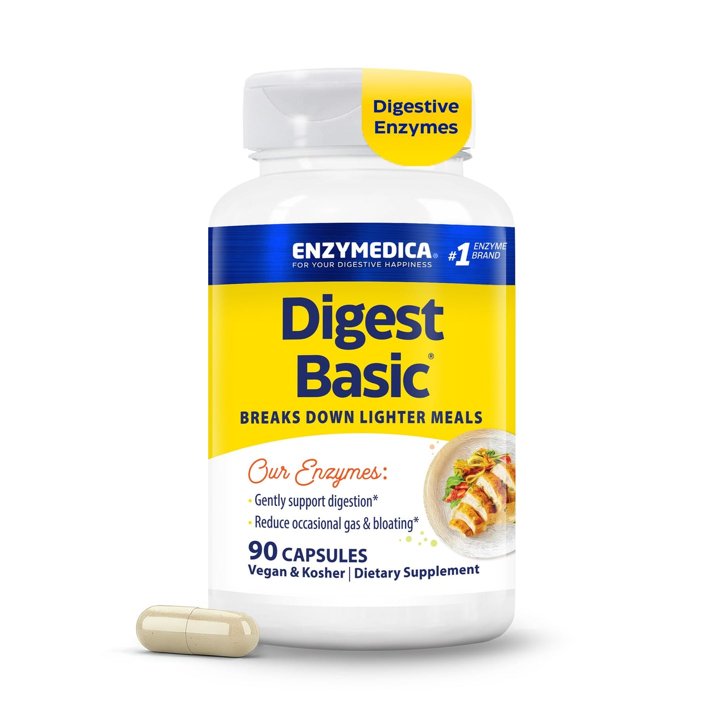 Enzymedica Digest Basic - Helps Gas & Bloating - 180 Caps