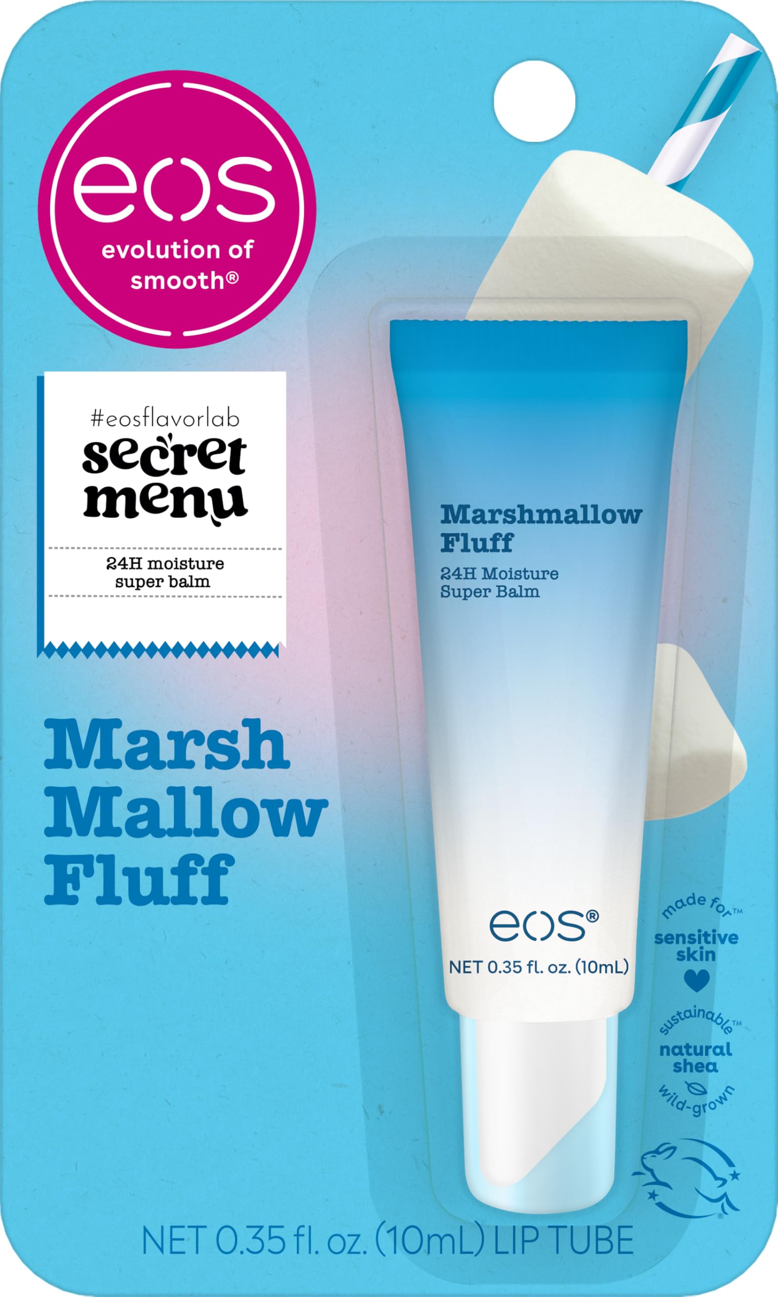 eos 24H Moisture Super Balm - Marshmallow Fluff, Lip mask, Moisturizing, Lip Treatment, Limited-Edition Skincare, 0.35 fl oz eosBuy Supplements Australia